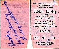 Golden Earring show ticket Glasgow - Apollo November 14 1974